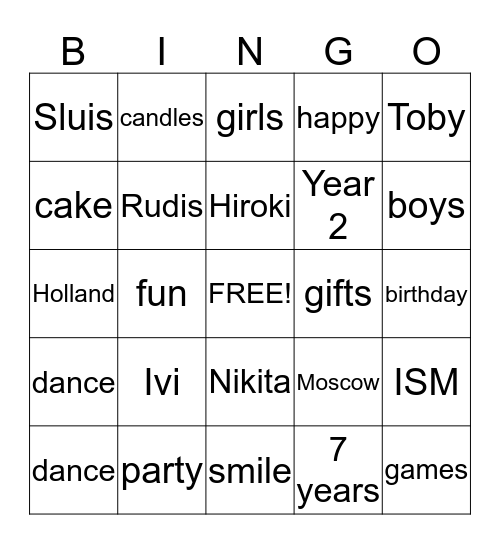 IVI Bingo Card