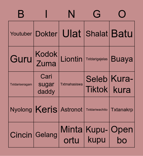 lala Bingo Card