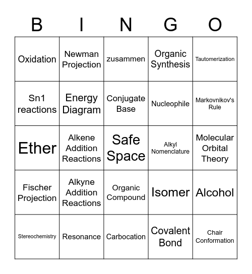 Organic Bingo - Simplified Edition Bingo Card