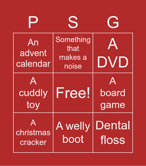 PSG Scavenger Bingo! Bingo Card
