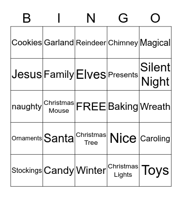 Christmas Bingo Card