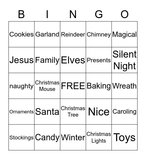 Christmas Bingo Card