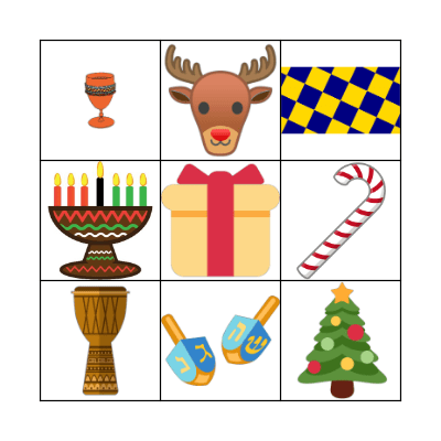 December Holidays Bingo Card