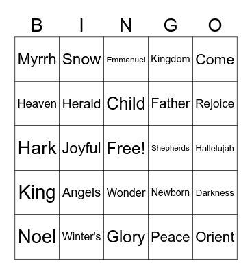 Myers Park UMC Worship Bingo Card