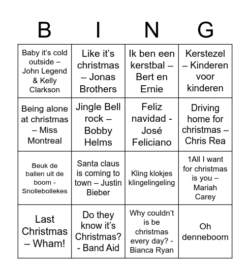 kerstbingo 2020 Bingo Card