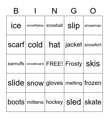 Winter Bingo Card