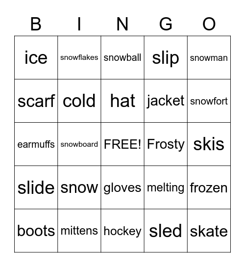 Winter Bingo Card