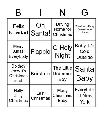Christmas 2020 Bingo Card