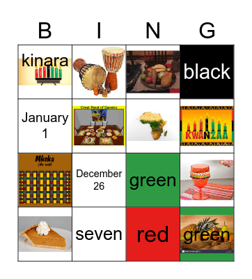 Kwanzaa Bingo Card