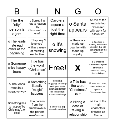 i hate hallmark Bingo Card