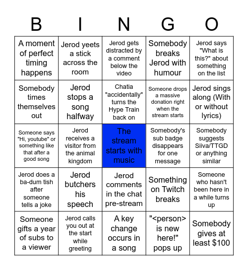 The8BitDrummer Bingo Card