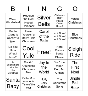 Christmas Classics Bingo Card