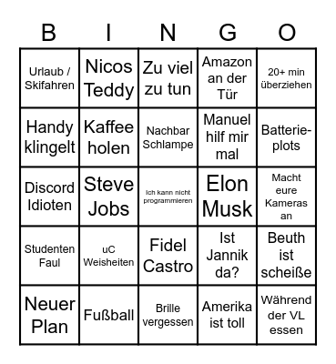 Hei Bingo Card