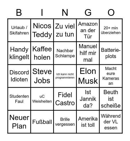 Hei Bingo Card