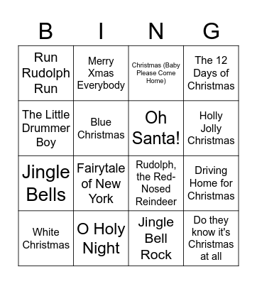 Christmas 2020 Bingo Card