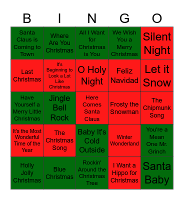 Holiday Bingo Card