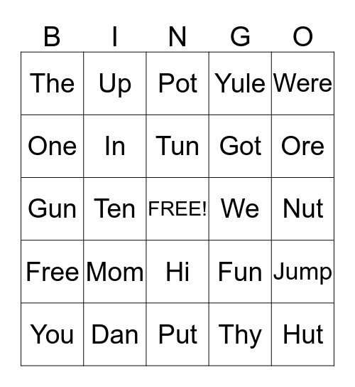 Ruth bingo Card