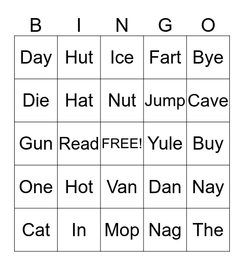 Paddy bingo Card