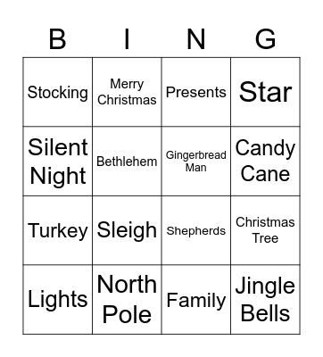 Christmas Bingo Card