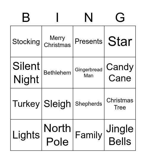Christmas Bingo Card