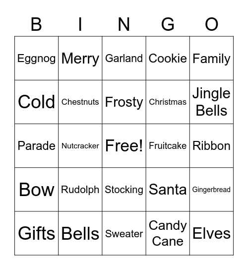 Christmas Bingo Card
