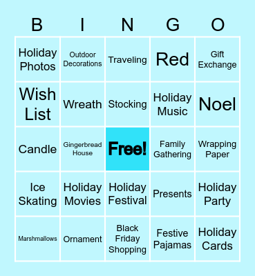 Holiday Bingo Card