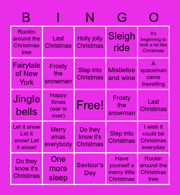 J&D Festive Music Bingo! Bingo Card