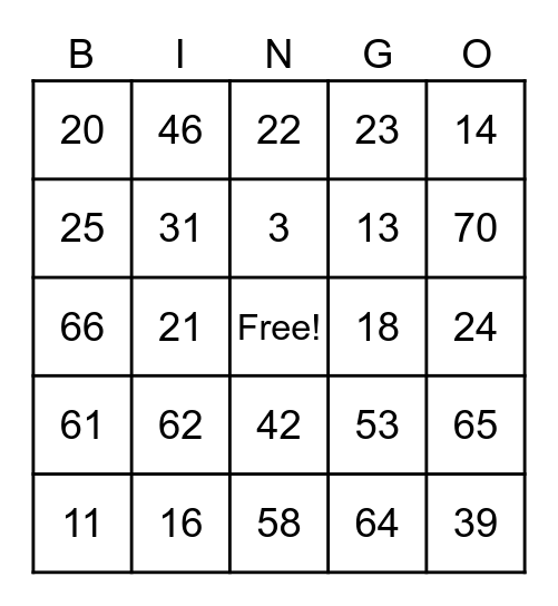 Clayton Place Holiday Bingo Card