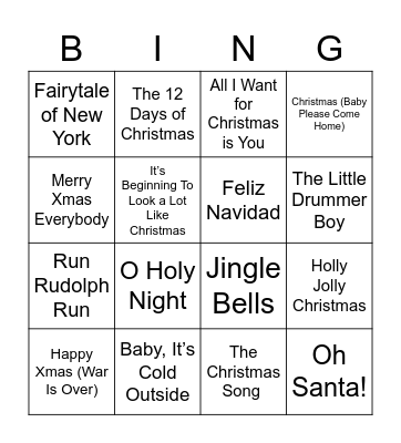 Christmas 2020 Bingo Card