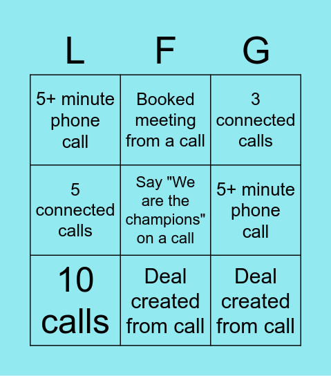 LFG Bingo! Bingo Card