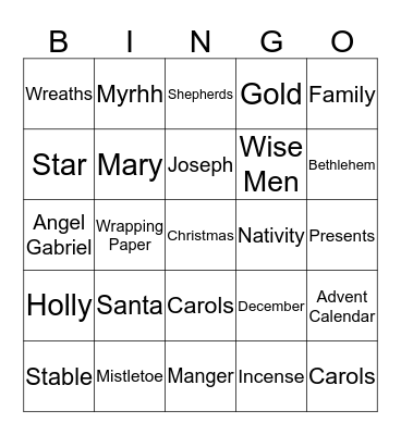 Christmas Bingo Card