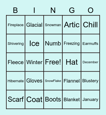 C'mon Winter! Bingo Card