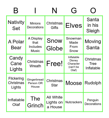 Christmas BINGO Card