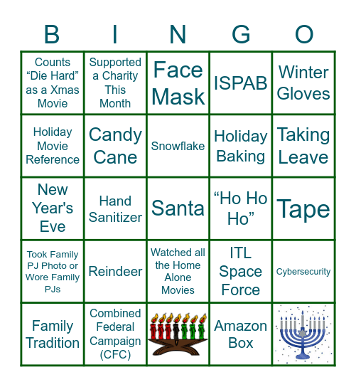 Virtual Holiday Bingo Card