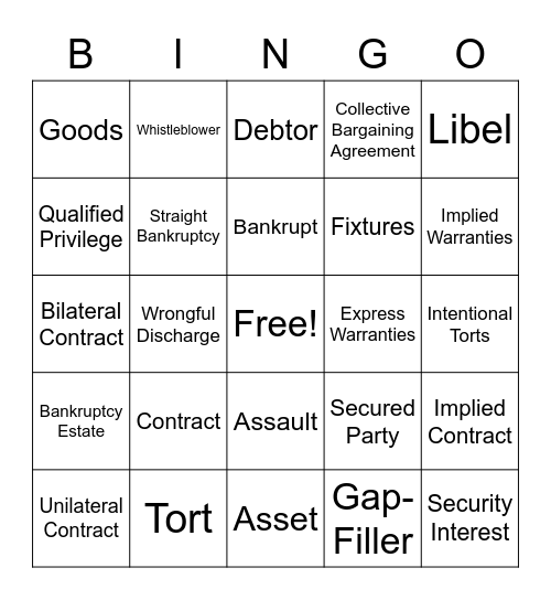 Team 11 Bingo Card