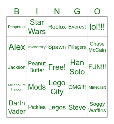 Jackson IS 9!! Bingo Card