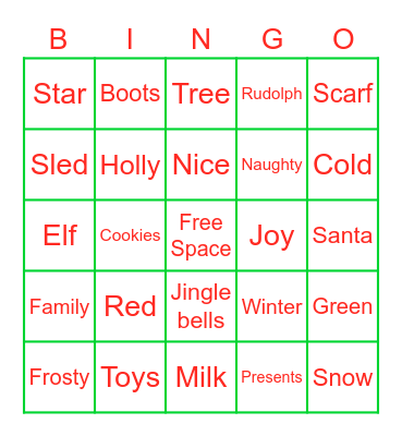 Christmas Bingo Card