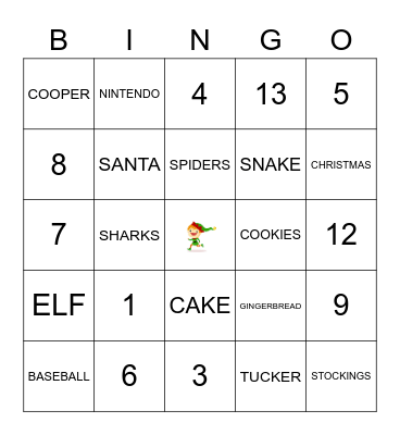 Cooper's Bingo Card