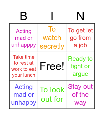 Pet Alert Chapter 7 Vocabulary Bingo Card
