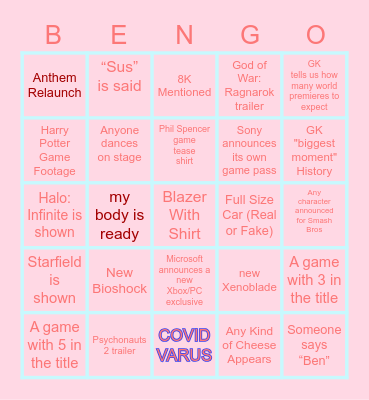 Gamer "Ben"go Bingo Card