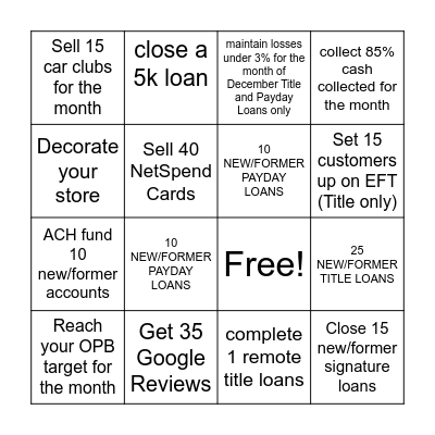 CHRISTMAS BINGO Card