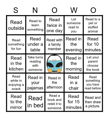SNOW-O Bingo Card