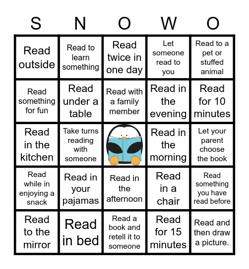 SNOW-O Bingo Card
