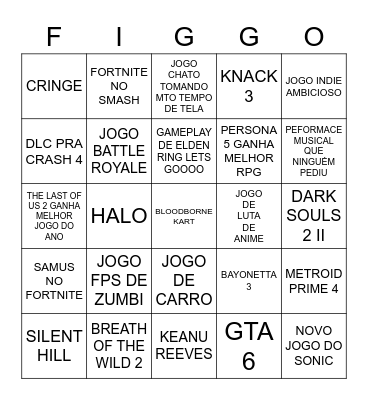 THE GAME AWARDS 2020 FIGUEL Bingo Card