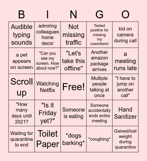 ADP RPO - WFH - BINGO!! Bingo Card