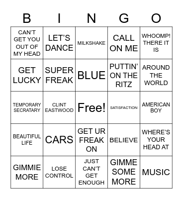 SLAPPERS ONLY! Bingo Card