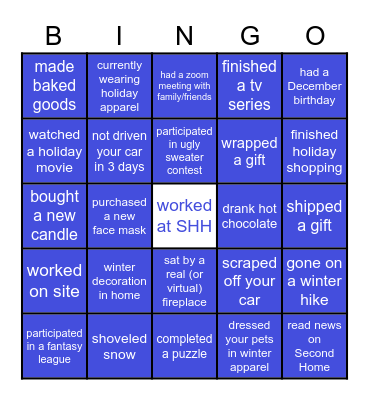 In the last month.. Bingo Card