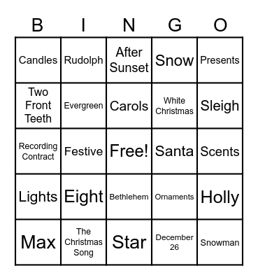 HOLIDAY BINGO Card