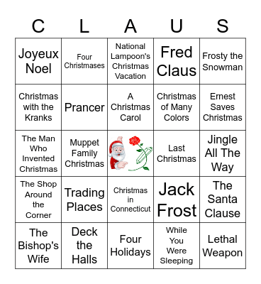 CHSBB'S XMAS MOVIE BINGO! Bingo Card