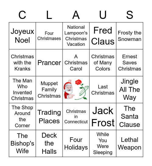 CHSBB'S XMAS MOVIE BINGO! Bingo Card